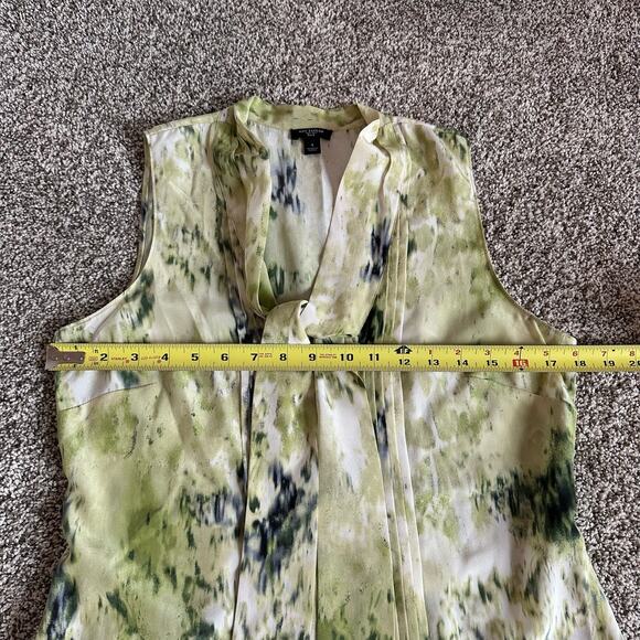 Ann Taylor green silk sleeveless button down top size 4 - Picture 9 of 10